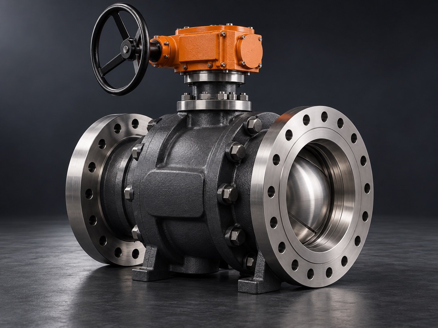 Five-offset ball valves — concept illustration